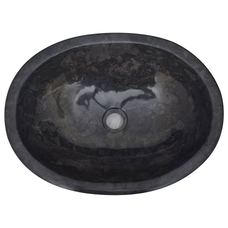 Casa si Gradina - Sanitare - Lavoar baie si accesorii - Lavoare si piedestale - Chiuveta, negru, 53x40x15 cm, marmura - Infinity.ro