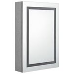 Casa si Gradina - Mobilier - Mobilier baie - Corpuri baie - Dulap de baie cu oglinda si LED, gri beton, 50x13x70 cm - Infinity.ro