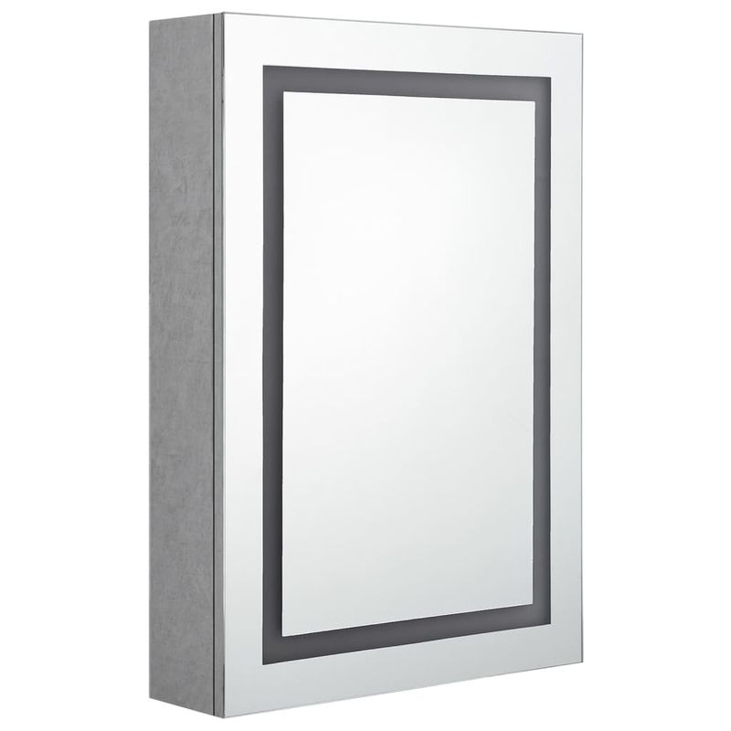 Casa si Gradina - Mobilier - Mobilier baie - Corpuri baie - Dulap de baie cu oglinda si LED, gri beton, 50x13x70 cm - Infinity.ro