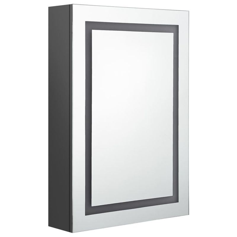 Casa si Gradina - Mobilier - Mobilier baie - Corpuri baie - Dulap de baie cu oglinda si LED, gri, 50x13x70 cm - Infinity.ro