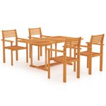 Casa si Gradina - Gradina si terasa - Mobilier exterior - Seturi mobila gradina - Set mobilier gradina, 5 piese, lemn masiv de tec - Infinity.ro