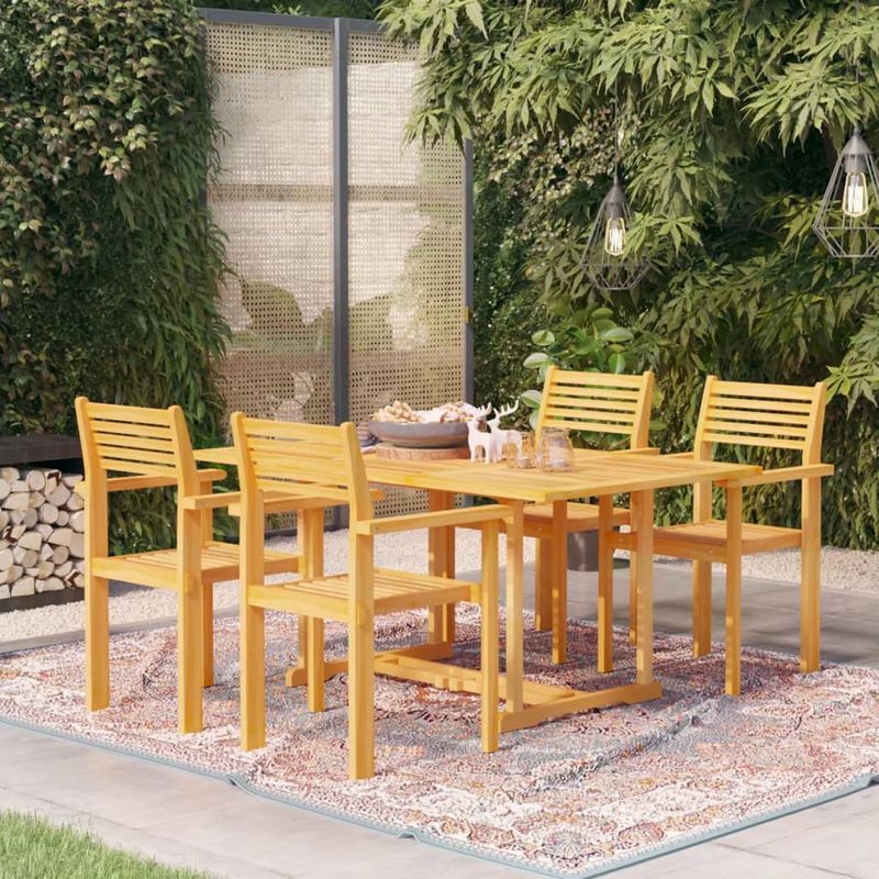Casa si Gradina - Gradina si terasa - Mobilier exterior - Seturi mobila gradina - Set mobilier gradina, 5 piese, lemn masiv de tec - Infinity.ro