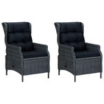 Casa si Gradina - Gradina si terasa - Mobilier exterior - Seturi mobila gradina - Set mobilier gradina cu perne, 3 piese, gri inchis, poliratan - Infinity.ro