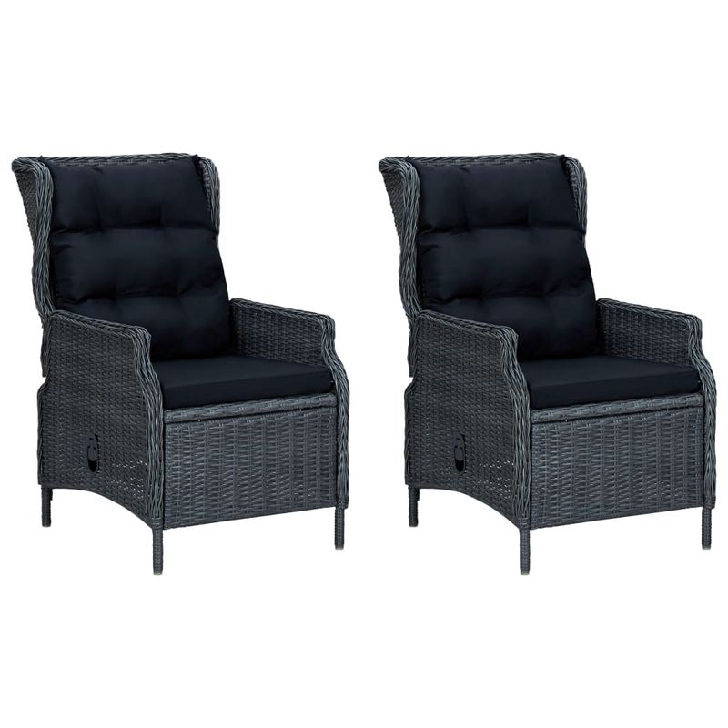 Casa si Gradina - Gradina si terasa - Mobilier exterior - Seturi mobila gradina - Set mobilier gradina cu perne, 3 piese, gri inchis, poliratan - Infinity.ro