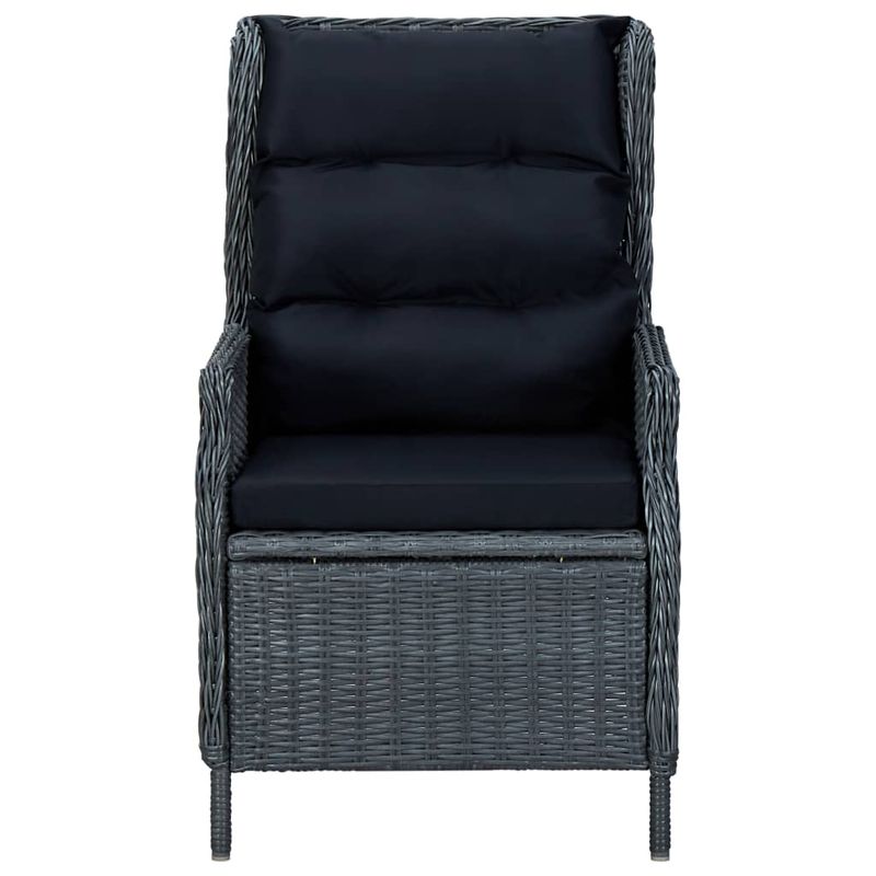 Casa si Gradina - Gradina si terasa - Mobilier exterior - Seturi mobila gradina - Set mobilier gradina cu perne, 3 piese, gri inchis, poliratan - Infinity.ro