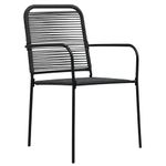 Casa si Gradina - Gradina si terasa - Mobilier exterior - Seturi mobila gradina - Set mobilier de gradina, 5 piese, negru, franghie bumbac & otel - Infinity.ro