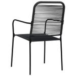 Casa si Gradina - Gradina si terasa - Mobilier exterior - Seturi mobila gradina - Set mobilier de gradina, 5 piese, negru, franghie bumbac & otel - Infinity.ro