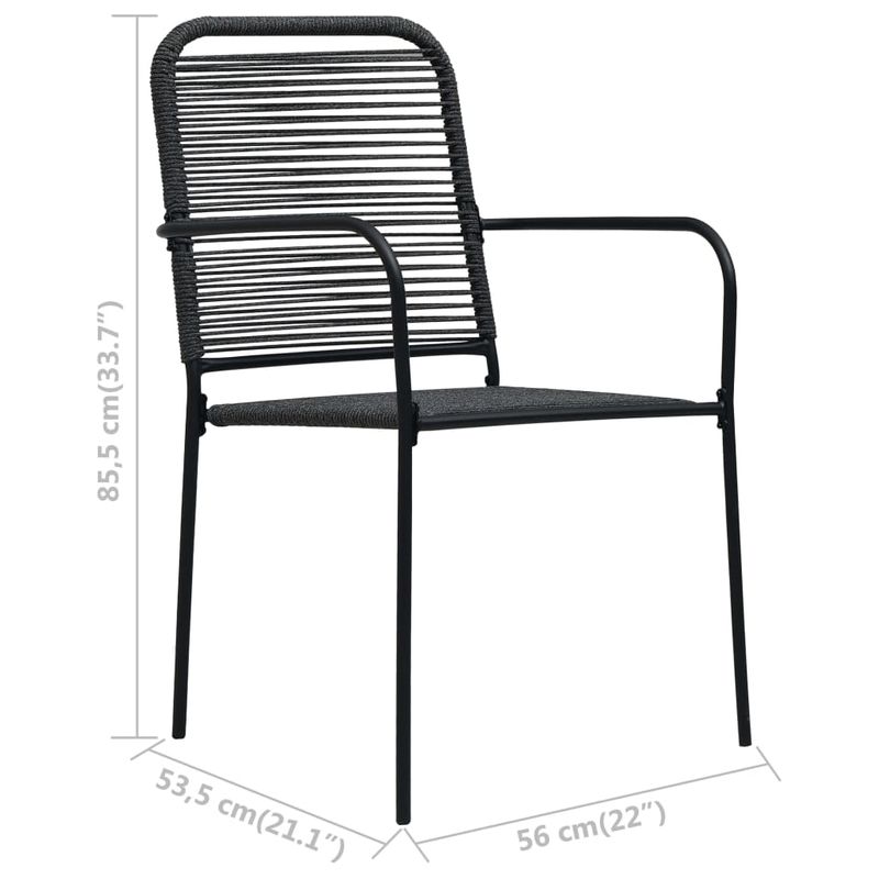Casa si Gradina - Gradina si terasa - Mobilier exterior - Seturi mobila gradina - Set mobilier de gradina, 5 piese, negru, franghie bumbac & otel - Infinity.ro