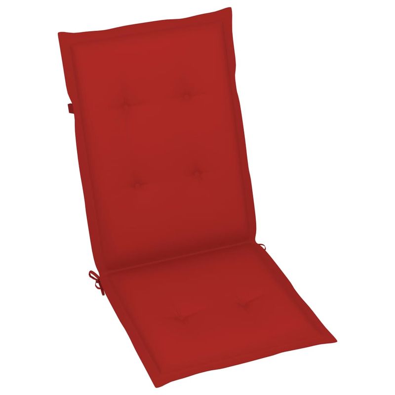 Casa si Gradina - Gradina si terasa - Mobilier exterior - Scaune si sezlonguri gradina - Scaune de gradina cu perne rosii, 6 buc., lemn masiv de tec - Infinity.ro