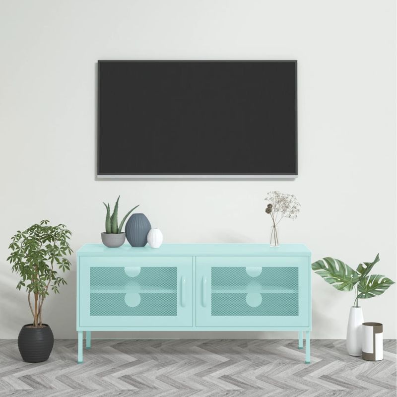 Casa si Gradina - Mobilier - Comode si corpuri - Comode - Comoda TV, verde menta, 105x35x50 cm, otel - Infinity.ro