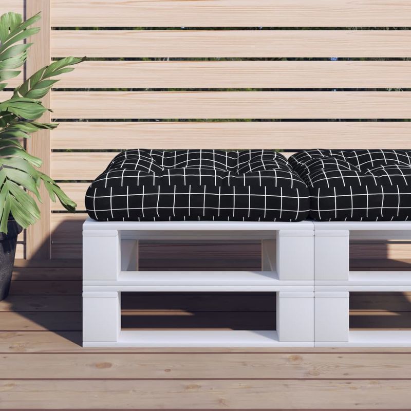 Casa si Gradina - Gradina si terasa - Mobilier exterior - Perne decorative exterior - Perna de paleti, negru, carouri, 50x50x12 cm, textil - Infinity.ro