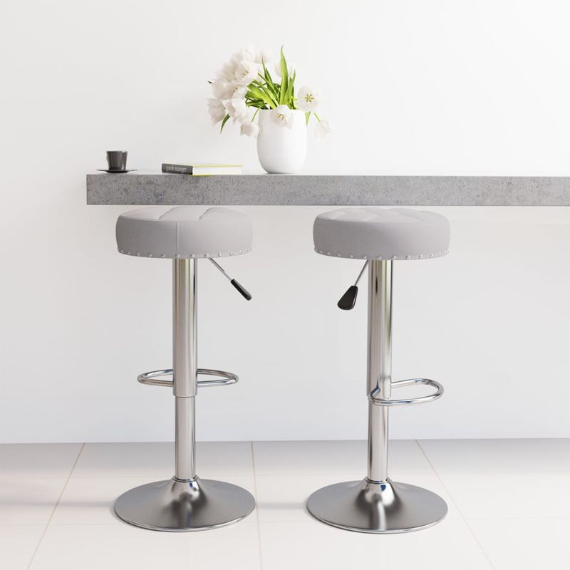 Casa si Gradina - Mobilier - Scaune si fotolii - Scaune - Scaune de bar, 2 buc., gri, material textil - Infinity.ro