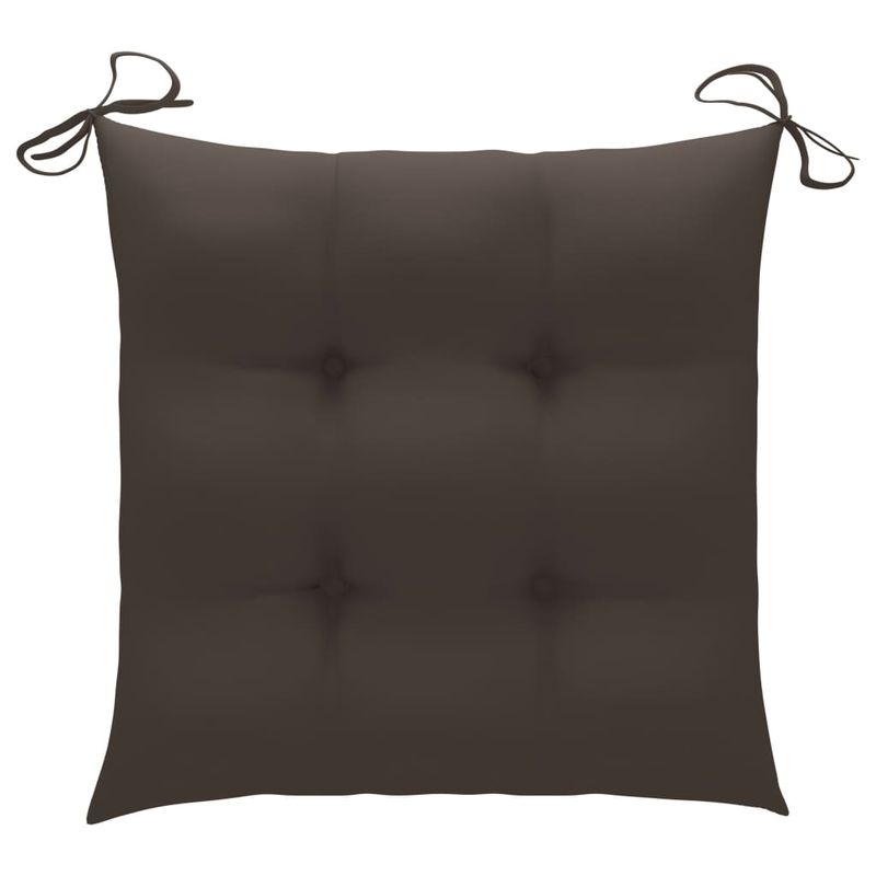 Casa si Gradina - Gradina si terasa - Mobilier exterior - Scaune si sezlonguri gradina - Scaune de gradina cu perne gri taupe, 2 buc., lemn masiv de tec - Infinity.ro