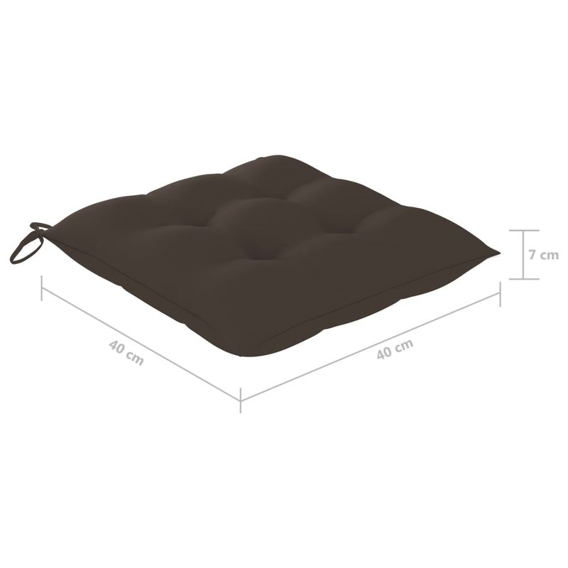 Casa si Gradina - Gradina si terasa - Mobilier exterior - Scaune si sezlonguri gradina - Scaune de gradina cu perne gri taupe, 2 buc., lemn masiv de tec - Infinity.ro