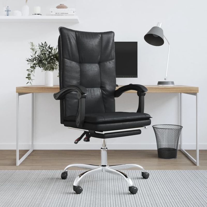 Casa si Gradina - Mobilier - Scaune si fotolii - Scaune - Scaun de birou rabatabil, negru, piele ecologica - Infinity.ro
