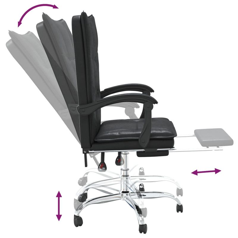 Casa si Gradina - Mobilier - Scaune si fotolii - Scaune - Scaun de birou rabatabil, negru, piele ecologica - Infinity.ro