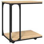 Casa si Gradina - Mobilier - Mese si birouri - Mese living - Masa laterala cu roti stejar sonoma 50x35x55,5cm lemn prelucrat - Infinity.ro
