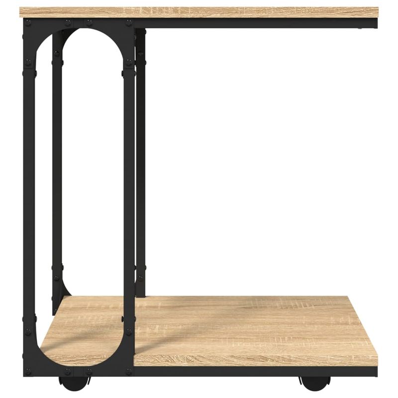 Casa si Gradina - Mobilier - Mese si birouri - Mese living - Masa laterala cu roti stejar sonoma 50x35x55,5cm lemn prelucrat - Infinity.ro