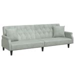 Casa si Gradina - Mobilier - Canapele si coltare - Canapele - Canapea extensibila cu cotiere, gri deschis, catifea - Infinity.ro