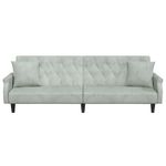 Casa si Gradina - Mobilier - Canapele si coltare - Canapele - Canapea extensibila cu cotiere, gri deschis, catifea - Infinity.ro