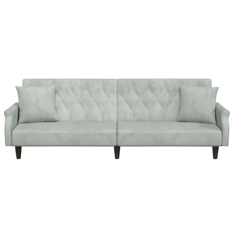 Casa si Gradina - Mobilier - Canapele si coltare - Canapele - Canapea extensibila cu cotiere, gri deschis, catifea - Infinity.ro