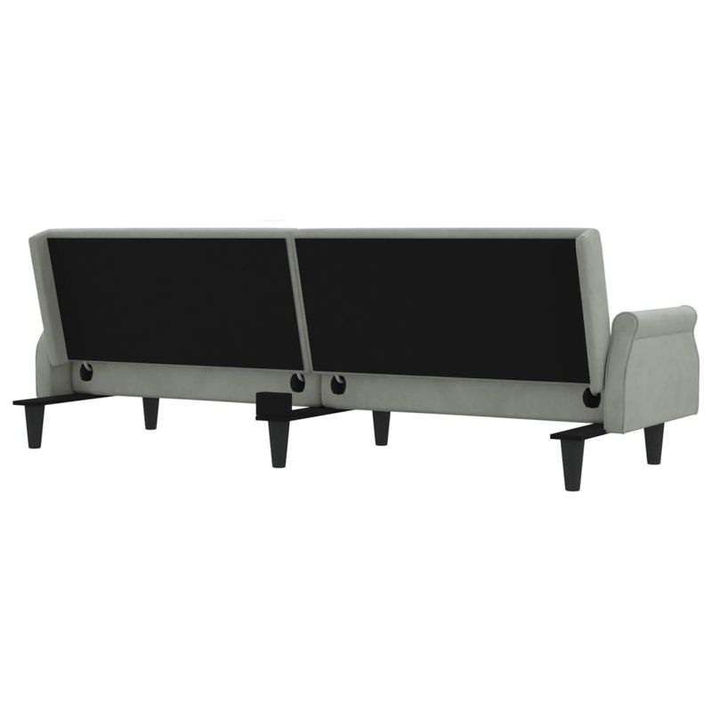Casa si Gradina - Mobilier - Canapele si coltare - Canapele - Canapea extensibila cu cotiere, gri deschis, catifea - Infinity.ro