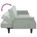 Casa si Gradina - Mobilier - Canapele si coltare - Canapele - Canapea extensibila cu cotiere, gri deschis, catifea - Infinity.ro