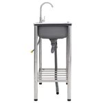 Casa si Gradina - Sanitare - Chiuveta bucatarie si accesorii - Chiuvete bucatarie - Chiuveta de camping cu o cuva, cuva dubla, cu robinet, otel inoxidabil, mărime 76x42x18.5 cm - Infinity.ro