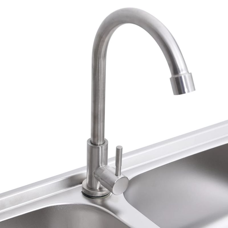 Casa si Gradina - Sanitare - Chiuveta bucatarie si accesorii - Chiuvete bucatarie - Chiuveta de camping cu o cuva, cuva dubla, cu robinet, otel inoxidabil, mărime 76x42x18.5 cm - Infinity.ro