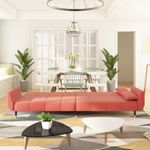 Casa si Gradina - Mobilier - Canapele si coltare - Canapele - Canapea extensibila cu 2 locuri, 2 perne, roz, catifea - Infinity.ro