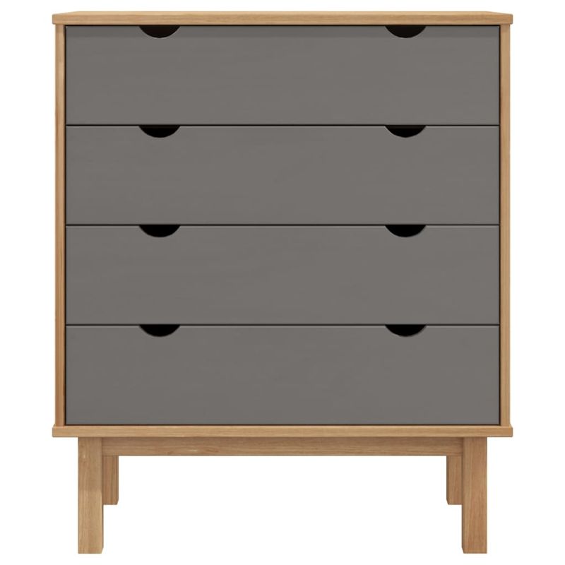 Casa si Gradina - Mobilier - Comode si corpuri - Comode - Dulap cu sertar "OTTA", maro/gri, 76,5x39,5x90 cm, lemn masiv pin - Infinity.ro