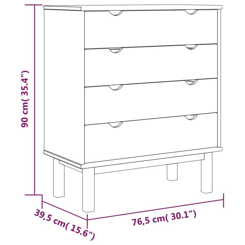 Casa si Gradina - Mobilier - Comode si corpuri - Comode - Dulap cu sertar "OTTA", maro/gri, 76,5x39,5x90 cm, lemn masiv pin - Infinity.ro