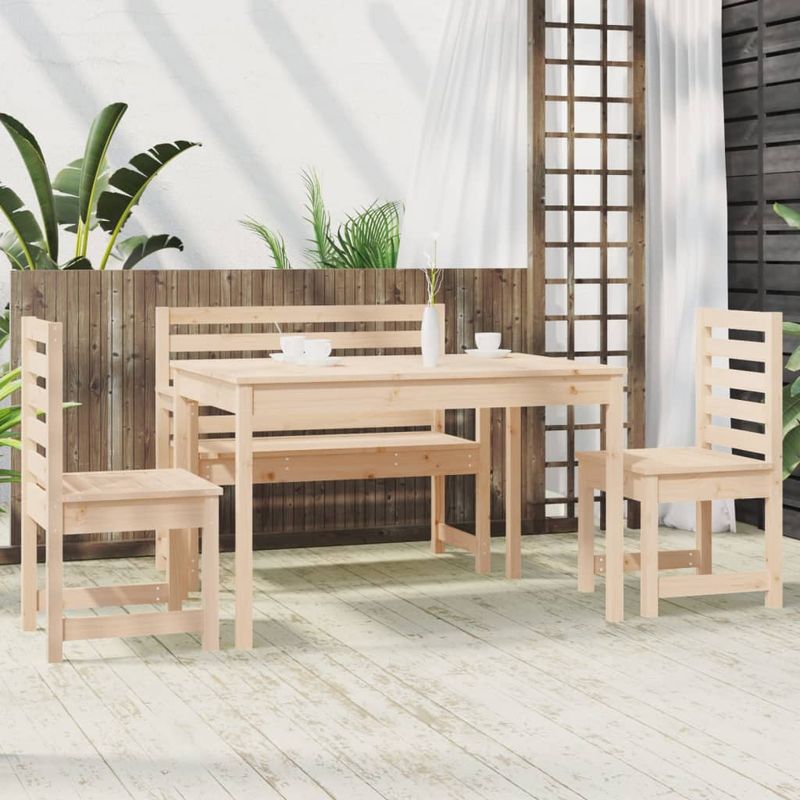 Casa si Gradina - Gradina si terasa - Mobilier exterior - Seturi mobila gradina - Set de dining pentru gradina, 4 piese, lemn masiv de pin - Infinity.ro