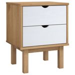 Casa si Gradina - Mobilier - Comode si corpuri - Noptiere - Dulap noptiera "OTTA", maro/alb, 45x39x57 cm, lemn masiv pin - Infinity.ro