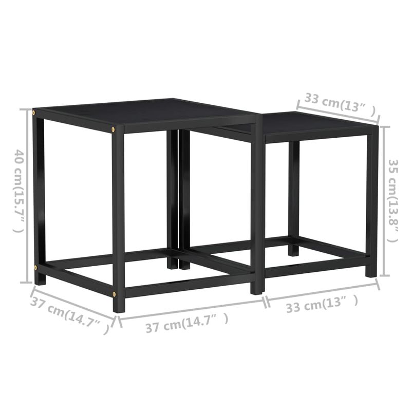 Casa si Gradina - Mobilier - Mese si birouri - Masute de cafea - Mese de ceai, 2 buc., negru, MDF - Infinity.ro