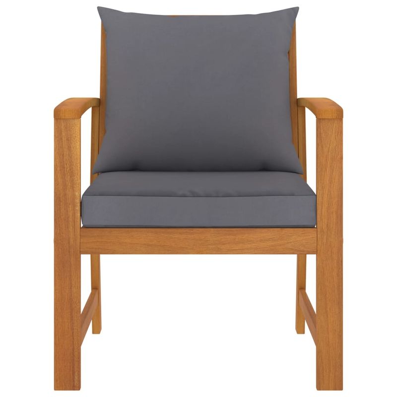 Casa si Gradina - Gradina si terasa - Mobilier exterior - Scaune si sezlonguri gradina - Scaune de gradina, 2 buc., perna gri inchis, lemn masiv acacia - Infinity.ro
