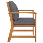 Casa si Gradina - Gradina si terasa - Mobilier exterior - Scaune si sezlonguri gradina - Scaune de gradina, 2 buc., perna gri inchis, lemn masiv acacia - Infinity.ro