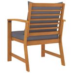 Casa si Gradina - Gradina si terasa - Mobilier exterior - Scaune si sezlonguri gradina - Scaune de gradina, 2 buc., perna gri inchis, lemn masiv acacia - Infinity.ro