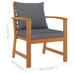 Casa si Gradina - Gradina si terasa - Mobilier exterior - Scaune si sezlonguri gradina - Scaune de gradina, 2 buc., perna gri inchis, lemn masiv acacia - Infinity.ro