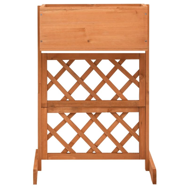 Casa si Gradina - Gradinarit si plante - Plante si ghivece - Ghivece si suporturi - Jardiniera cu spalier, portocaliu, 45x30x74 cm, lemn masiv brad - Infinity.ro