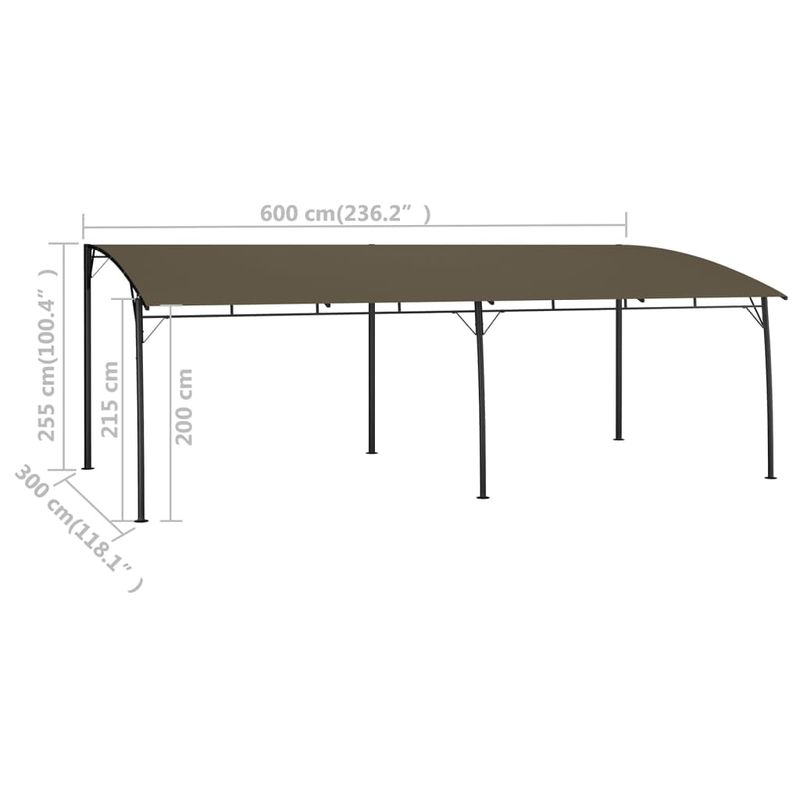 Casa si Gradina - Gradina si terasa - Umbrele si pavilioane - Umbrele - Copertina pavilion de gradina, gri taupe, 6 x 3 x 2,55 m - Infinity.ro