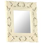 Casa si Gradina - Decoratiuni - Oglinzi - Oglinda sculptata manual, alb, 50x50 cm, lemn masiv mango - Infinity.ro