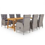 Casa si Gradina - Gradina si terasa - Mobilier exterior - Seturi mobila gradina - Set mobilier pentru gradina, 7 piese, gri - Infinity.ro