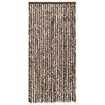 Casa si Gradina - Textile si covoare - Perdele si draperii - Perdele - Perdea pentru insecte, maro si alb, 100 x 220 cm, chenille - Infinity.ro