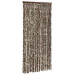 Casa si Gradina - Textile si covoare - Perdele si draperii - Perdele - Perdea pentru insecte, maro si alb, 100 x 220 cm, chenille - Infinity.ro