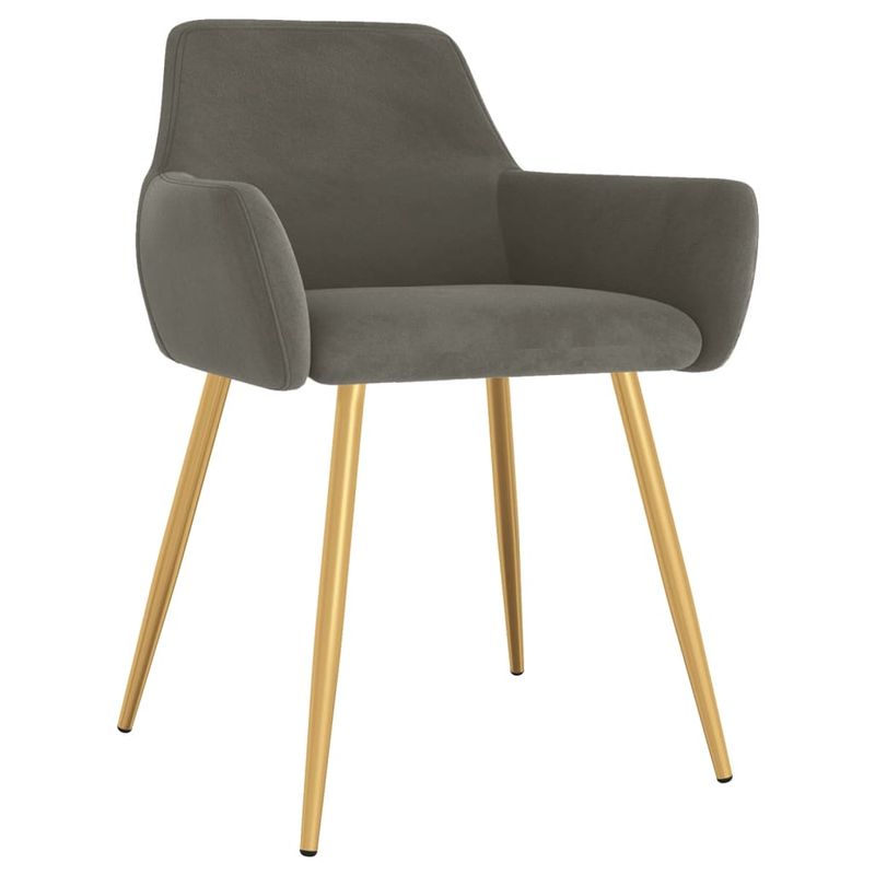 Casa si Gradina - Mobilier - Scaune si fotolii - Scaune - Scaune de bucatarie, 2 buc., gri inchis, catifea - Infinity.ro