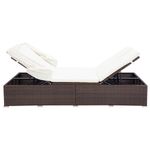 Casa si Gradina - Gradina si terasa - Mobilier exterior - Scaune si sezlonguri gradina - Sezlong de 2 persoane cu perna, maro, poliratan - Infinity.ro