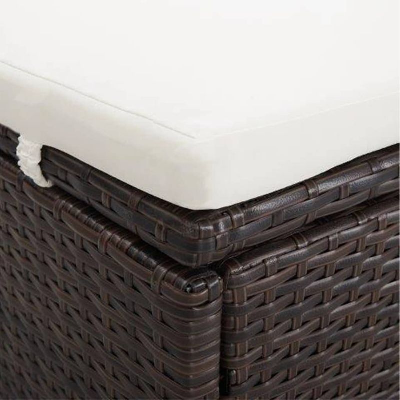 Casa si Gradina - Gradina si terasa - Mobilier exterior - Scaune si sezlonguri gradina - Sezlong de 2 persoane cu perna, maro, poliratan - Infinity.ro