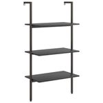 Casa si Gradina - Mobilier - Biblioteci si rafturi - Biblioteci - Raft inclinat cu 3 niveluri, negru, 64x35x120,5 cm - Infinity.ro