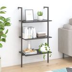 Casa si Gradina - Mobilier - Biblioteci si rafturi - Biblioteci - Raft inclinat cu 3 niveluri, negru, 64x35x120,5 cm - Infinity.ro